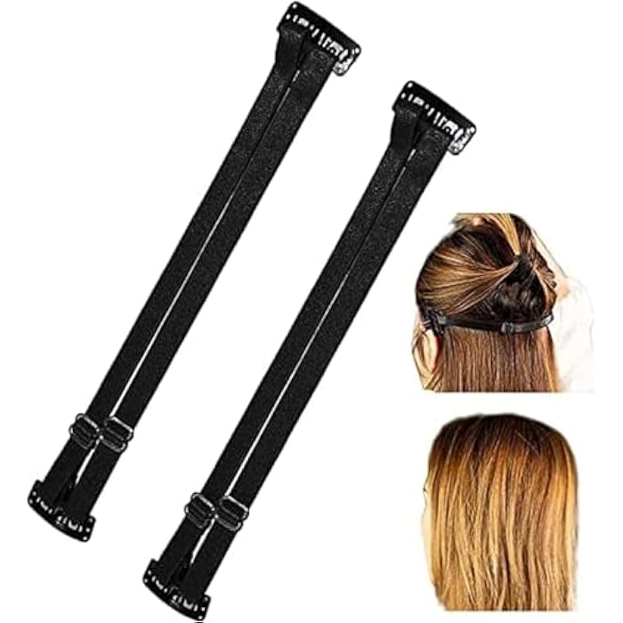 fashion mania 2 Pcs Face Lift Tapes and Bands, Facelift Bands with Clips, Face Lift Tapes and Bands with Clip (Black) - Image 1